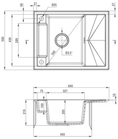 Chiuveta bucatarie compozit cu picurator negru mat Deante Magnetic Negru mat