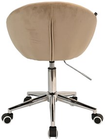 HR948K Scaun Latte din Catifea cu Bază Cromata