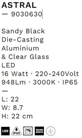 Aplica de perete LED iluminat exterior decorativ IP65 ASTRAL