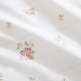 Lenjerie de pat crem din bumbac percal pentru pat de o persoană 135x200 cm Vintage Rosebud Lace – Bianca