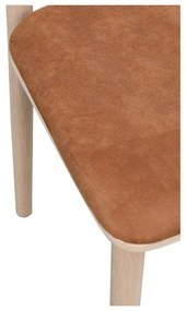 Scaune de dining maro coniac/natural 2 buc. din imitație de piele Wolcott – Rowico