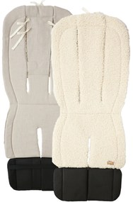 Insert Husa Carucior sport cu 2 fete, tesatura Teddy crem si in gri deschis