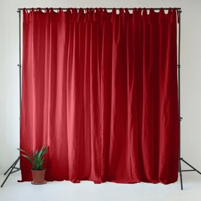 Draperie roșie din in 140x200 cm Lava Falls – Linen Tales