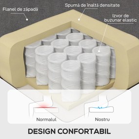 HOMCOM Fotoliu de Living Stil Francez cu Perne Detașabile Gri | Aosom Romania