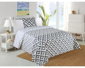 Set cuvertură și față de pernă alb/gri matlasat 140x220 cm Casilla – My House