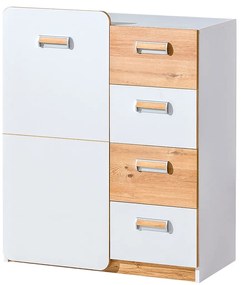 Comodă Lavendon L6 (Stejar nash + alb lucios). 1042036