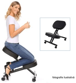 Scaun genunchi ergonomic, negru / fag, GROCO