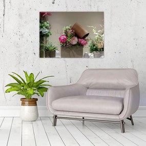 Tablou pe sticlă -Trandafir pentru tine (70x50 cm)