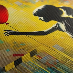 Tablou siluetă de fată cu balon