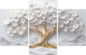 Tablou – Arborele vieții 3D plin de flori (90x60 cm)