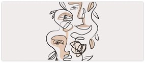 Tablou - Line art facials (120x50 cm)