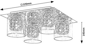 Rabalux 3115 - Plafonieră cu cristale DUCHESS 4xG9/40W/230V