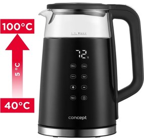 Fierbător Concept RK4100 cu control al temperaturii 1,7 l