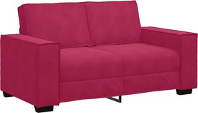 vidaXL Canapea cu 2 locuri, roșu vin, 160x78x84 cm, catifea