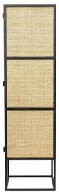 Dulap vinotecă din ratan negru 40x145 cm Guuji - White Label