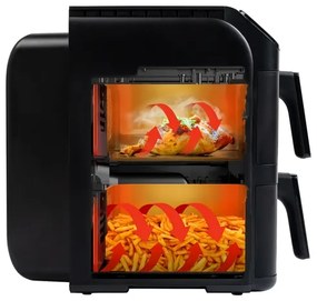 Friteuză cu aer cald TESLA Electronics AirCook - multifuncțională, digitală, 11 l, 2800W/230V, neagră