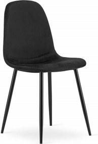 Reducere Scaun de catifea neagra COMO cu picioare negre calitatea II
