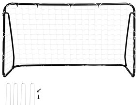 HOMCOM But de fotbal - portiță de fotbal - but de antrenament dim. 203L x 81l x 120H cm - șasiu metal epoxidic poliester - pichete incluse - negru | Aosom Romania