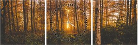 Tablou - Pădurea toamna (cu ceas) (90x30 cm)