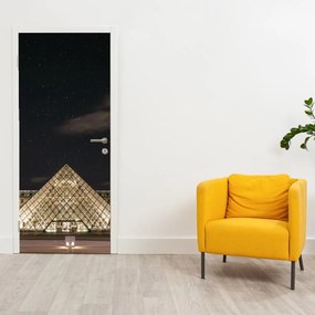 Fototapet pentru ușă - Louvre noaptea (95x205cm)