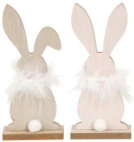 Iepuras din lemn FLUFFY BUNNY 19 cm - mai multe variante