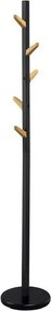 Cuier pom W66, negru/stejar, metal/lemn, 28x177 cm