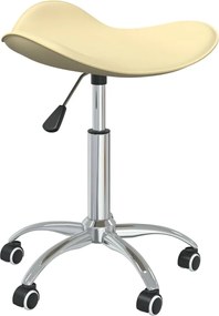 vidaXL Scaun pentru salon spa, crem, piele ecologică