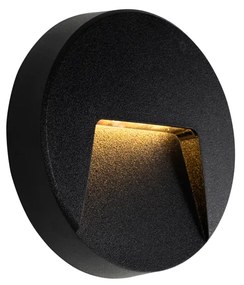 Lampă de perete exterioară neagră rotundă cu LED IP65 - Gem