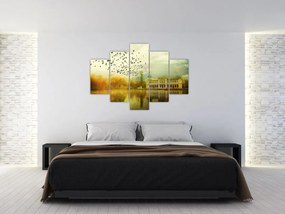 Tablou peisajului pictat cu sediul (150x105 cm)