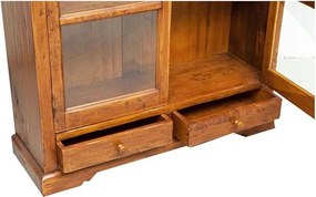 Vitrina, L109 36 H180 cm, 2 usi 2 sertare, lemn masiv