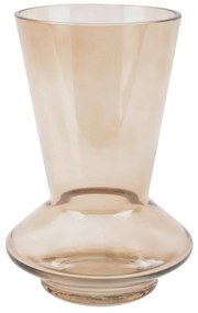 Vază din sticlă PT LIVING Glow, înălțime 17,5 cm, maro nisipiu