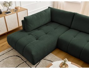 Colțar verde extensibil/cu spațiu de depozitare (cu colț pe partea stângă/în formă de "U") Fuji – Bobochic Paris