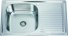 Chiuveta inox Inter Ceramic cu o cuva si picurator finisaj inox lucios 80x50 cm