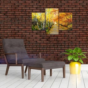 Tablou - Alee romantică de-a lungul apei, pictură în ulei (90x60 cm)