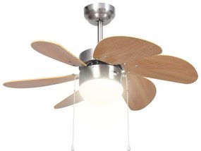 Ventilator tavan cu iluminare, maro deschis, 76 cm Maro deschis