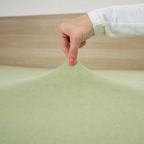 Cearșaf de pat 4Home, din frotir, verde, 180 x 200 cm, 180 x 200 cm