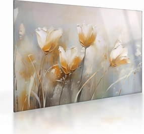 Tablou pe sticlă - Pictura de lalele (70x50 cm)