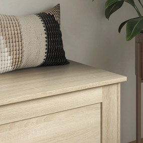 HOMCOM Cuptor de depozitare, cutie de jucării, cu balamale de siguranță, pentru sufragerie, din lemn, 80 x 40 x 45 cm, lemn natural | Aosom Romania