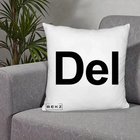 Perna Personalizata Tasta Del Tipografie Bold, 40x40 cm, Alb Pufos, Husa Detasabila, Perna Inclusa, BEKZ®