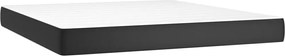 vidaXL Saltea cu arcuri buzunar, fermitate medie, negru, 160x200x20 cm, piele ecologică