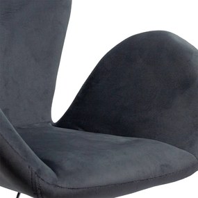 Scaun lounge gri REL 406 din catifea reglabil cu aspect elegant
