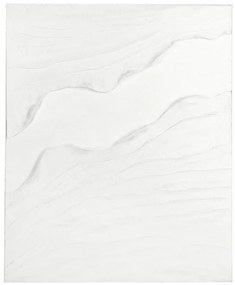 Tablou decorativ alb din panza si lemn de Pin, 80x2,8x100 cm, Texture Bizzotto