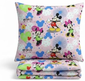 Set pilota si perna din bumbac ranforce cu Mickey si Minnie roz pentru pat 2-8 / 2-12 ani -ASC6427968007447