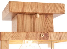 Plafonieră industrială de exterior din lemn cu sticlă transparentă - Rotterdam