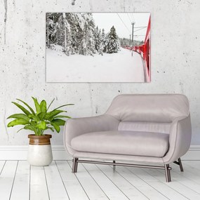 Tablou - Tren într-un peisaj înzăpezit (90x60 cm)