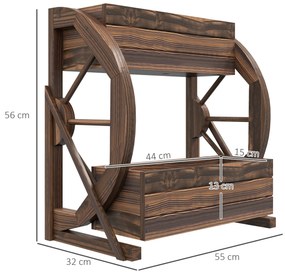 Outsunny Pat de Gradină Înălțat pe 2 Nivele, Jardiniere Căruță din Lemn cu Orificii de Drenaj pentru Legume, Flori, Ierburi Aromatice | Aosom Romania