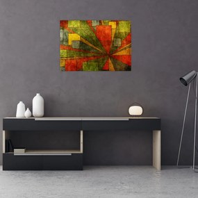 Tablou pe sticlă cu abstracție geometrică (70x50 cm)