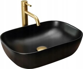 Lavoar pe blat Ceramic Basaro Hestia negru mat