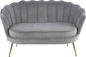 Canapea AMORINITO XL, gri/auriu, stofa catifelata/otel, 131x77x77 cm