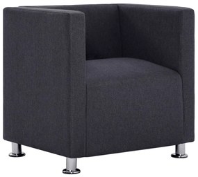 282144 vidaXL Fotoliu cubic, gri închis, material textil